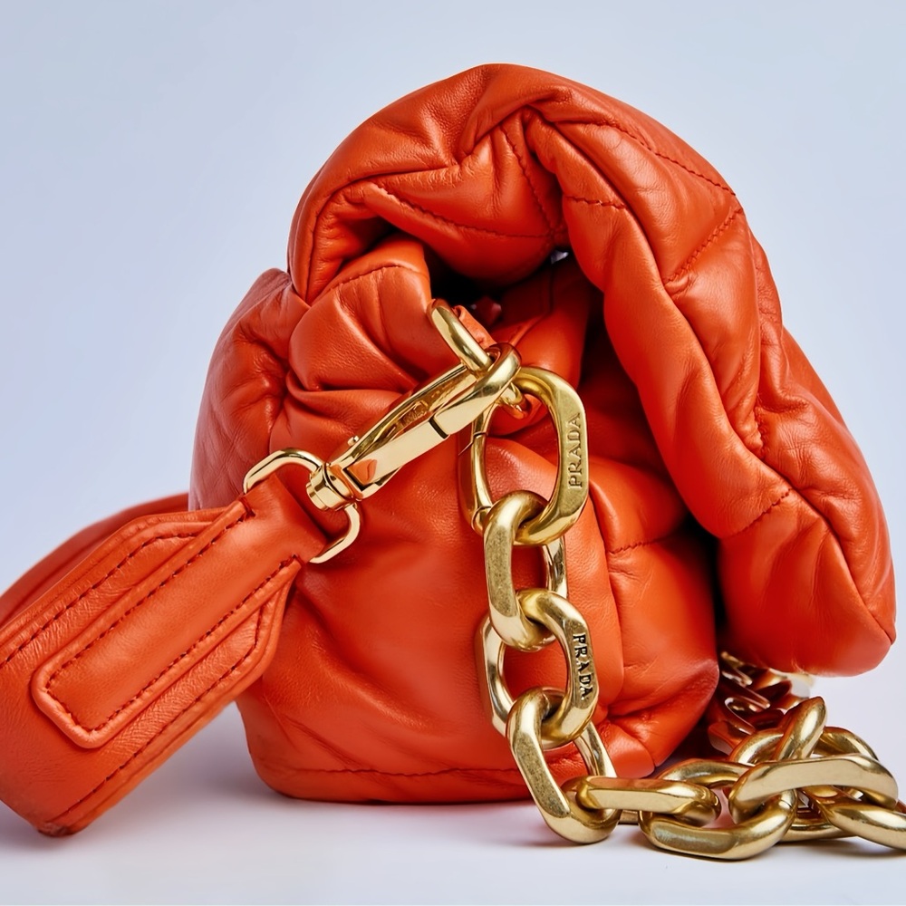 Prada Quilted Nappa Leather Shoulder Bag with Gold chain - Picture 6 of 12